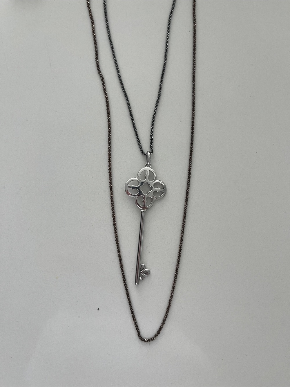 Silver key necklace